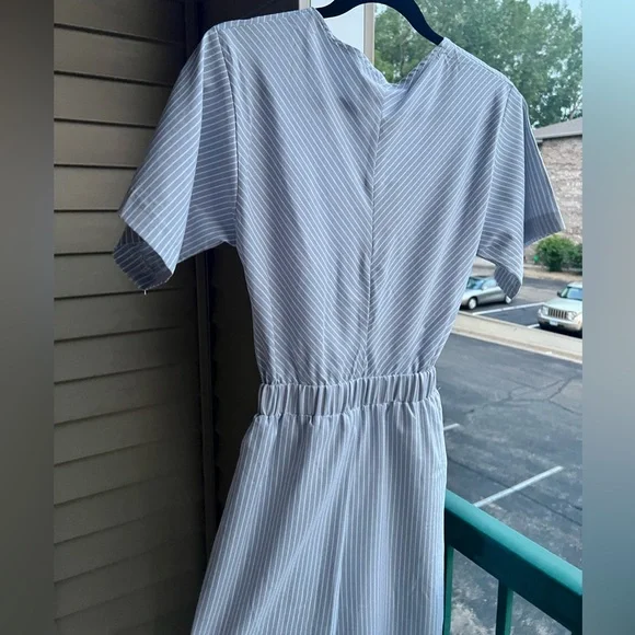 🆕BuddyLove Ilene Striped Cropped Jumpsuit XS Blue White Summer Boho Resort Wear - Picture 6 of 16